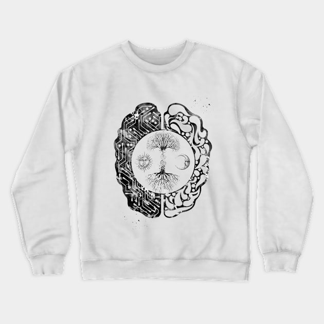 Tree of Life and brain Crewneck Sweatshirt by erzebeth